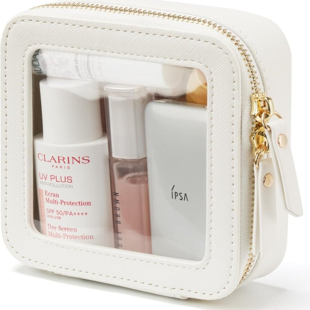 Clear Makeup Bag Travel Cosmetic Case Transparent Toiletry Bag with Zipper, Port